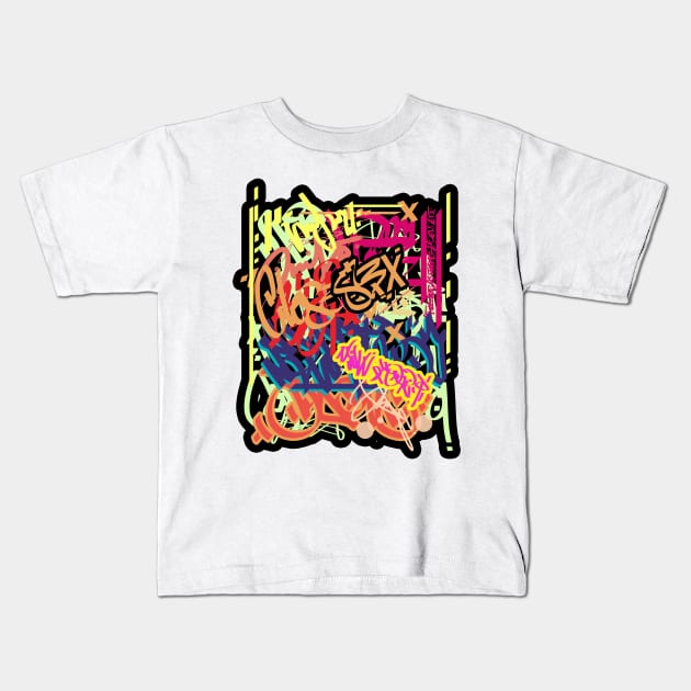 Abstract graffiti Kids T-Shirt by DenielHast